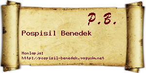 Pospisil Benedek névjegykártya